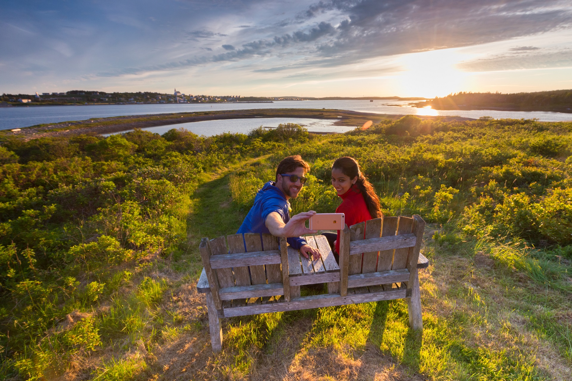 NS-Canso NHS Visitors Take a Selfie from the Island - Credit Parks Canada
