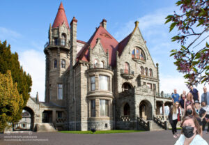 Digital staff selfie at Craigdorroch Castle in Victoria, BC