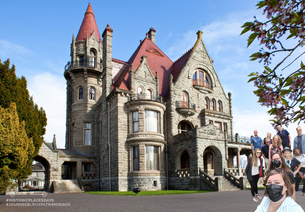 Digital staff selfie at Craigdorroch Castle in Victoria, BC