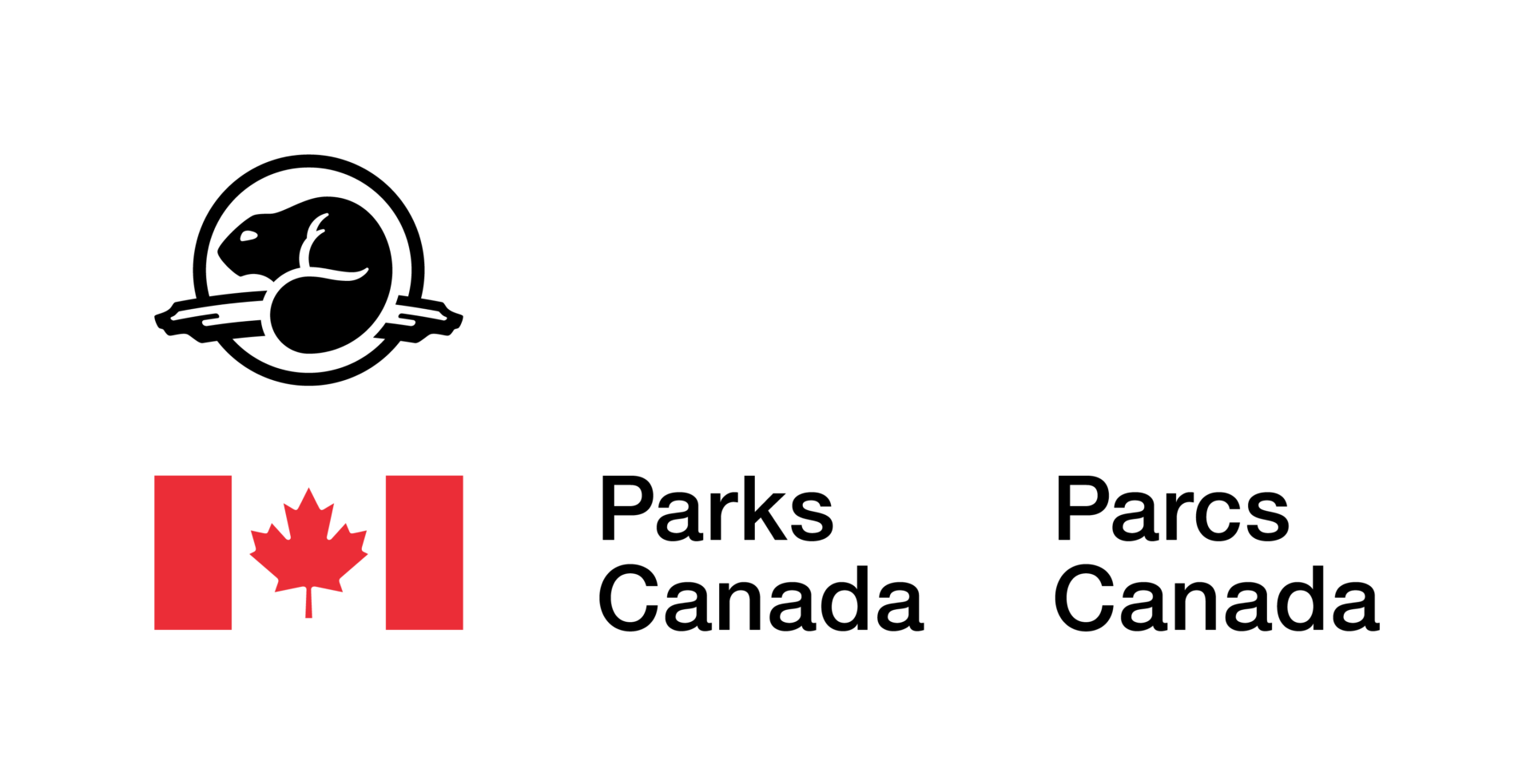 Parks Logo - colour Parks Canada logo featuring an image of a beaver and the Canadian flag.